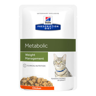 HILLS PDIET FELINE METABOLIC (Chicken) POUCH 12x85 gr